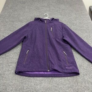 Double Diamond Jacket Womens L Purple Poly Spandex Hooded Softshell Gorpcore